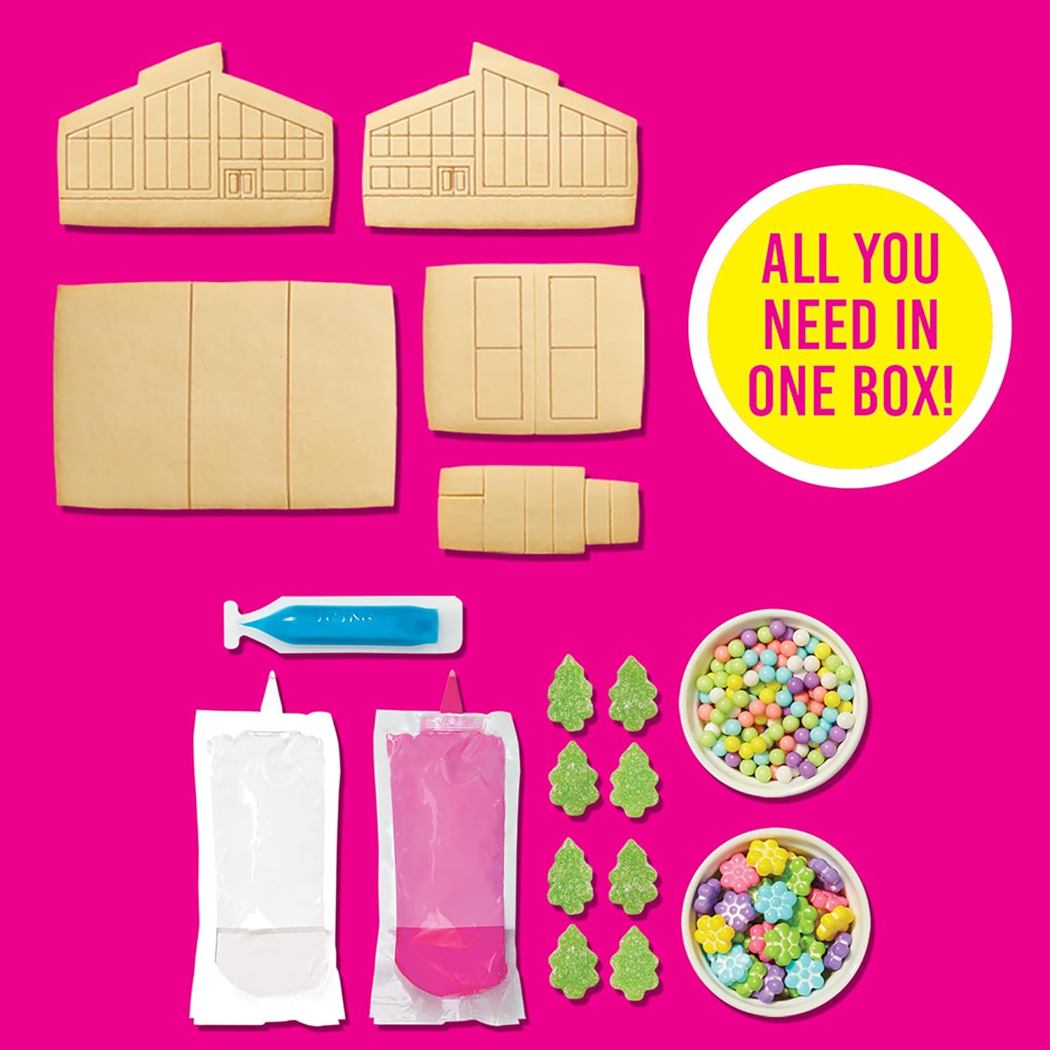 Create-A-Treat Barbie Dreamhouse – Kit de decoración de galletas, 24 onzas + paquete de mini galletas OREO