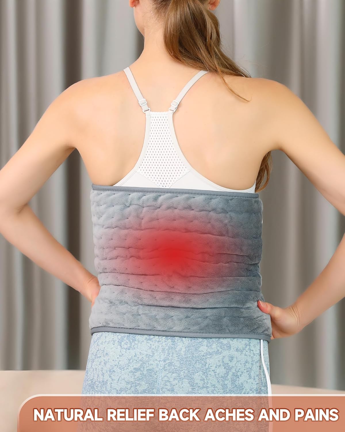 Almohadilla térmica para aliviar el dolor de espalda, almohadillas térmicas MAVOKIS para calambres con apagado automático grande, 6 ajustes de