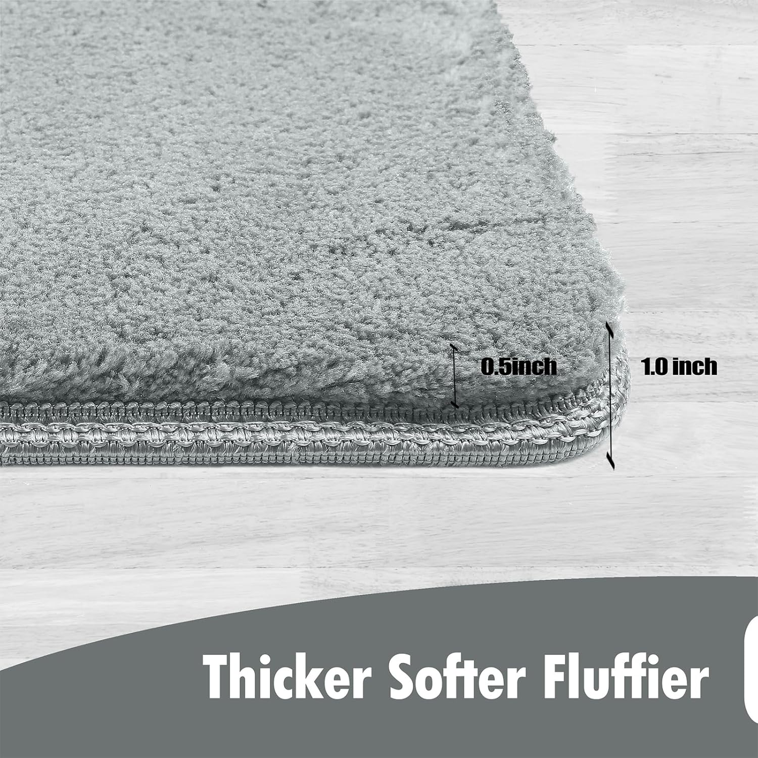 PURE ERA Alfombra de aterrizaje para escaleras, ultra felpa, suave, antideslizante, resistente a la cinta, sin cinta, alfombra de baño, lavable,