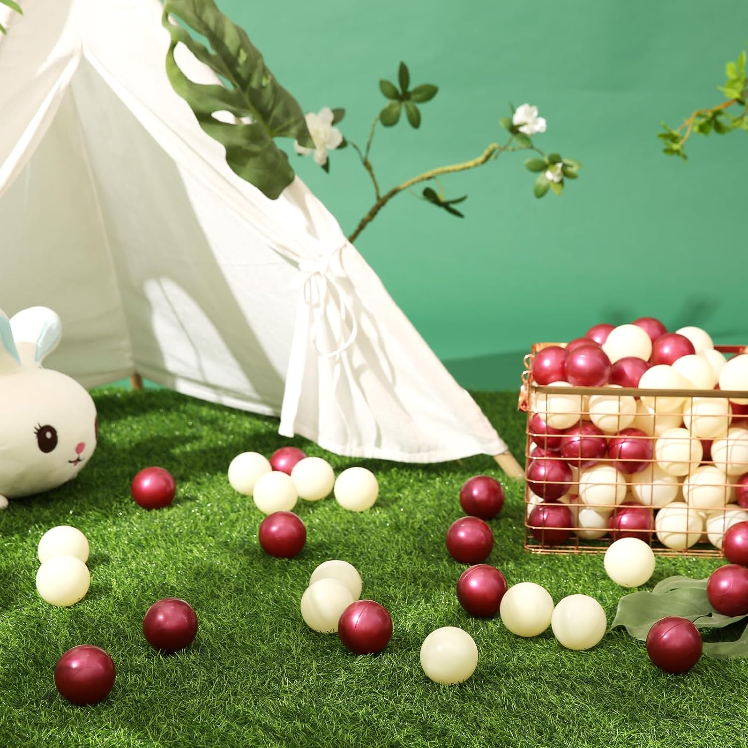 GUESVOT Pelotas de juego suaves  Pelotas de plástico a prueba de aplastamiento para hoyo de pelotas, juego de 100 piezas para niños pequeños,