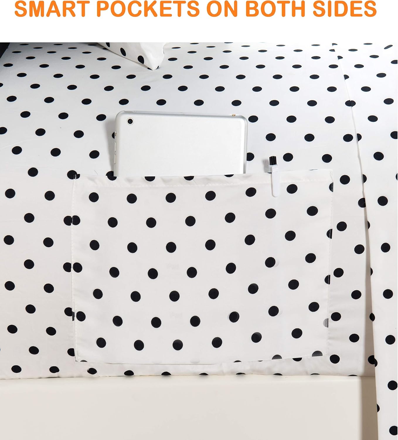 Elegant Comfort Luxury Soft Bed Sheets Polkadot Pattern – 1500 Premium Hotel Quality Microfiber Softness Wrinkle and Fade Resistant (6-Piece)