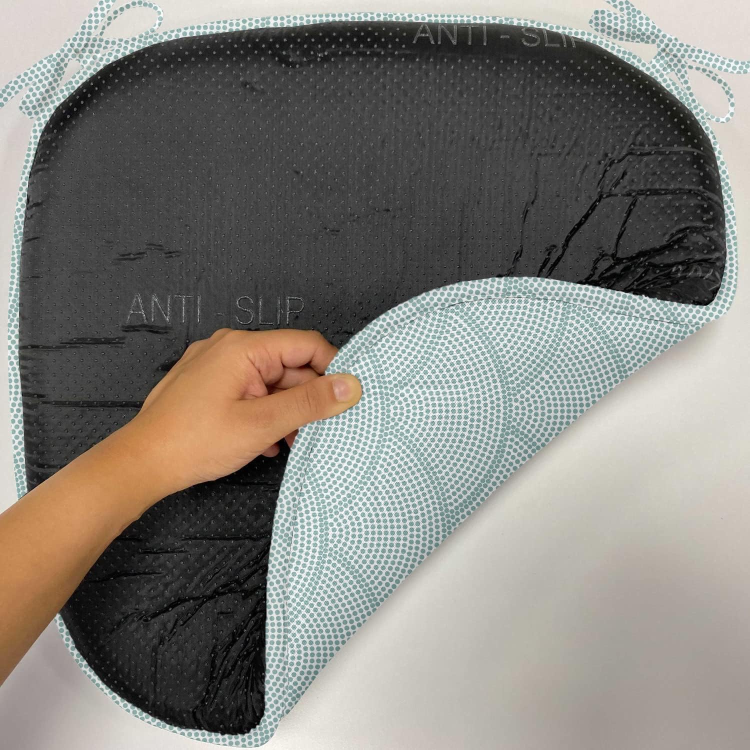 Ambesonne Juego de 6 cojines geométricos para asiento de silla, patrón de escamas de pez, semicírculos, puntos, arreglo geométrico, motivos