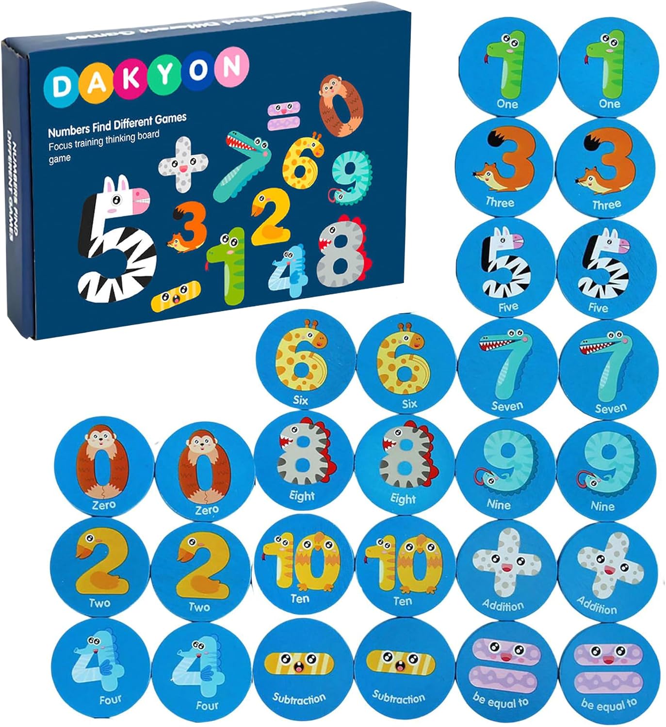 DAKYON Juego de memoria de madera Montessori para niños pequeños, regalo para niños y niñas de 3, 4, 5 años, juguetes educativos de inteligencia y