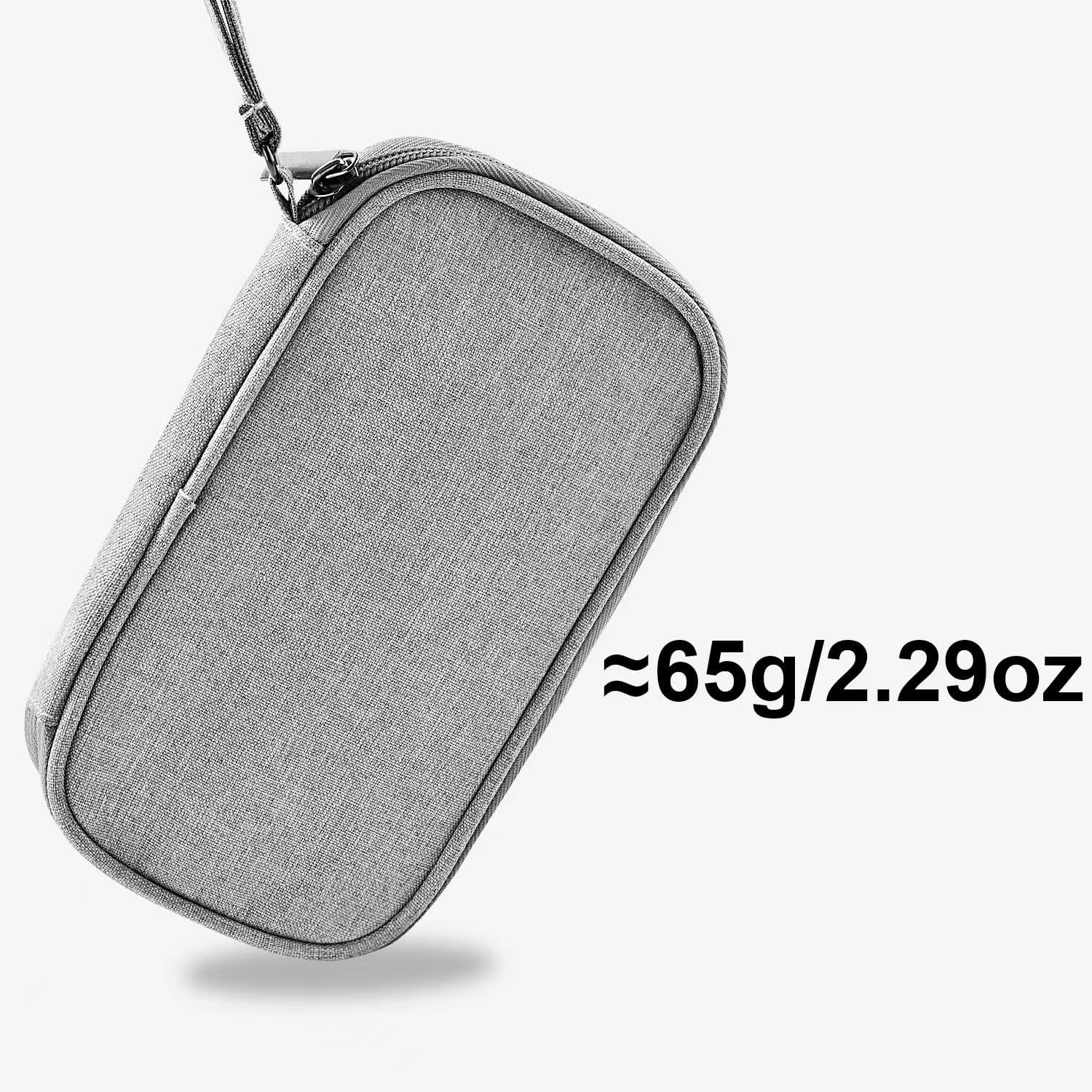 UOZL Pequeña bolsa organizadora de artículos electrónicos con asa, almacenamiento de viaje impermeable para teléfonos celulares, cargadores,