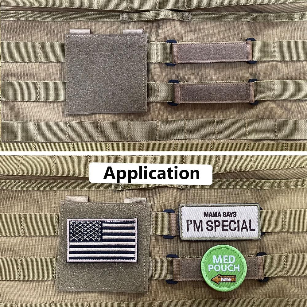 Panel de parches táctico Molle con gancho y bucle, accesorio Molle para mochila, chaleco, insignia de bricolaje e insignia (caqui, 4 unidades)