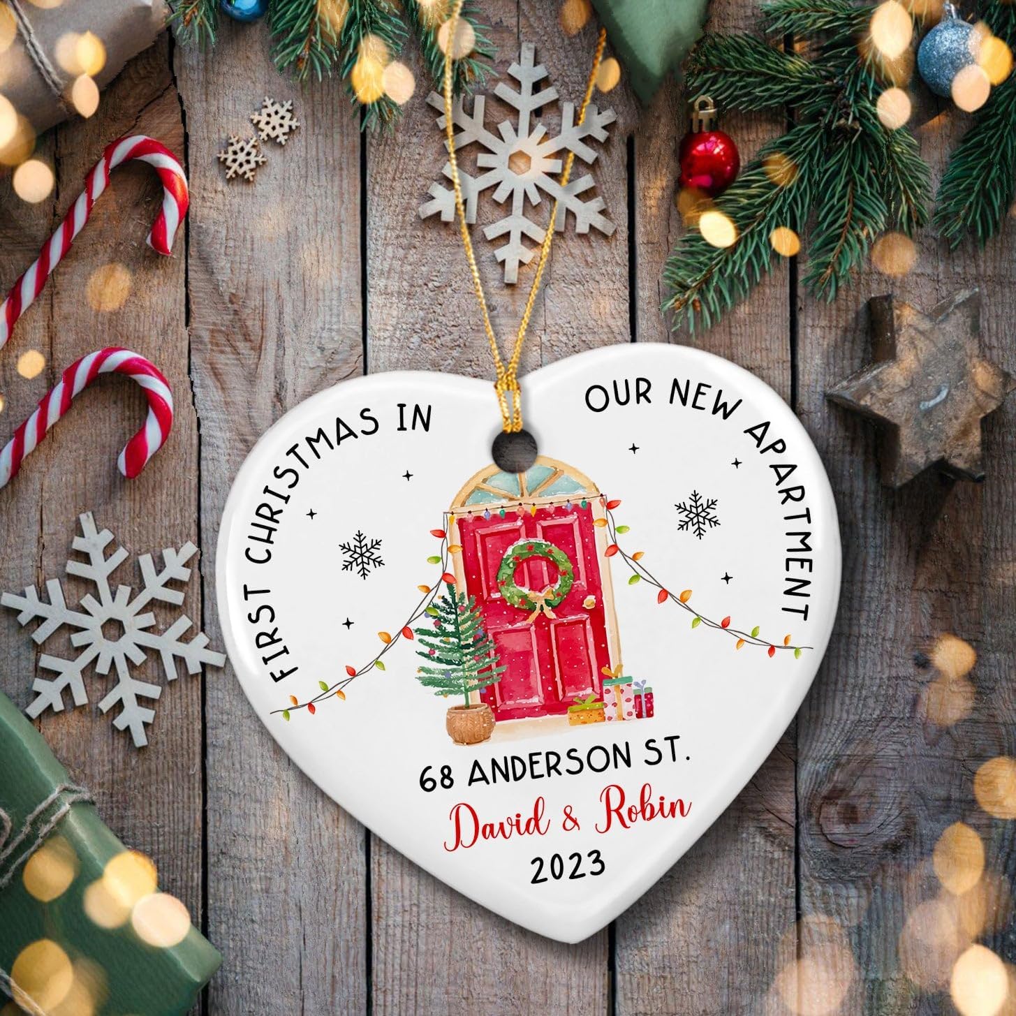 Adorno personalizado para la primera Navidad en nuestro nuevo apartamento 2024, 2024, 2024, adorno de nuestro primer apartamento, regalos para