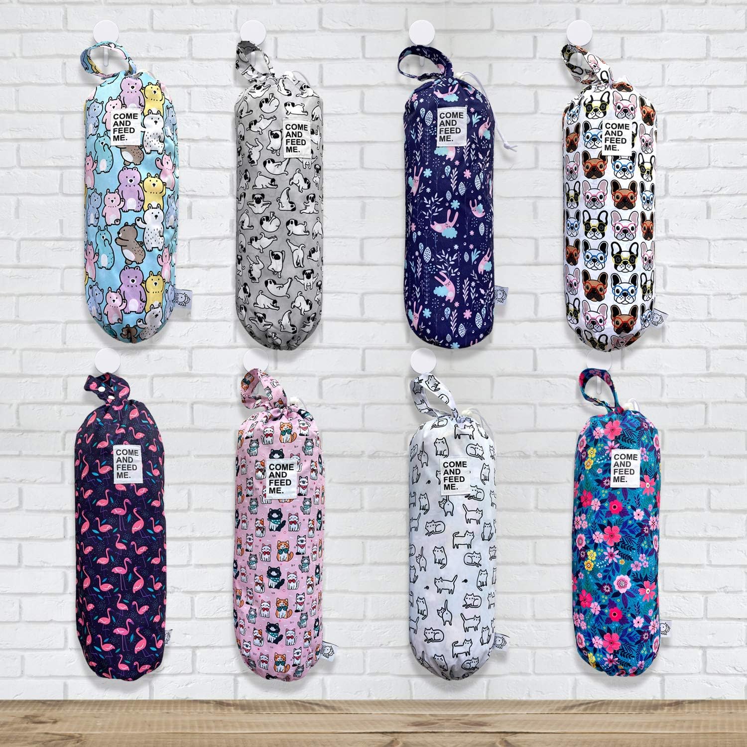 2 unids impermeable plástico supermercado bolsa titular de compras soporte organizador cocina almacenamiento bolsa dispensador múltiples diseños