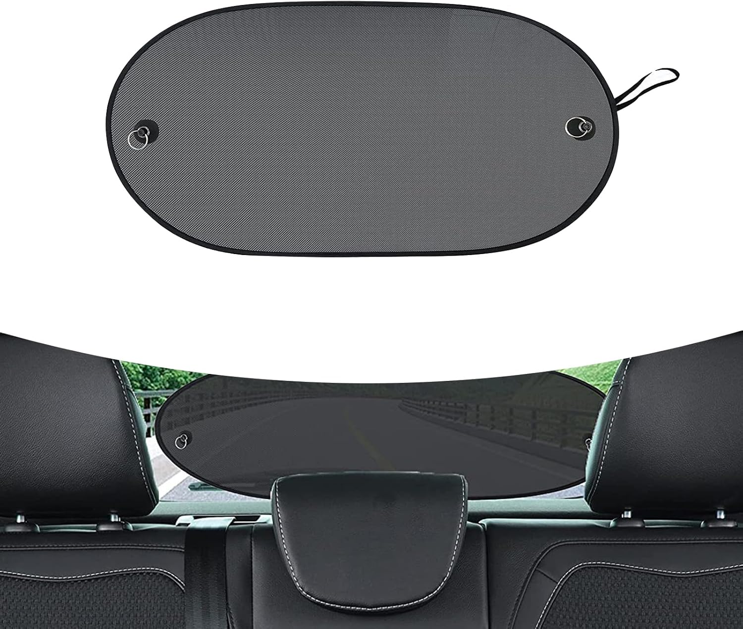 cerfioo Pack-1 Car Window Shade, 39.37In x 19.68In Breathable Thermal Insulation Mesh, Complete Coverage, Universal Automotive Rear Windshield Sun