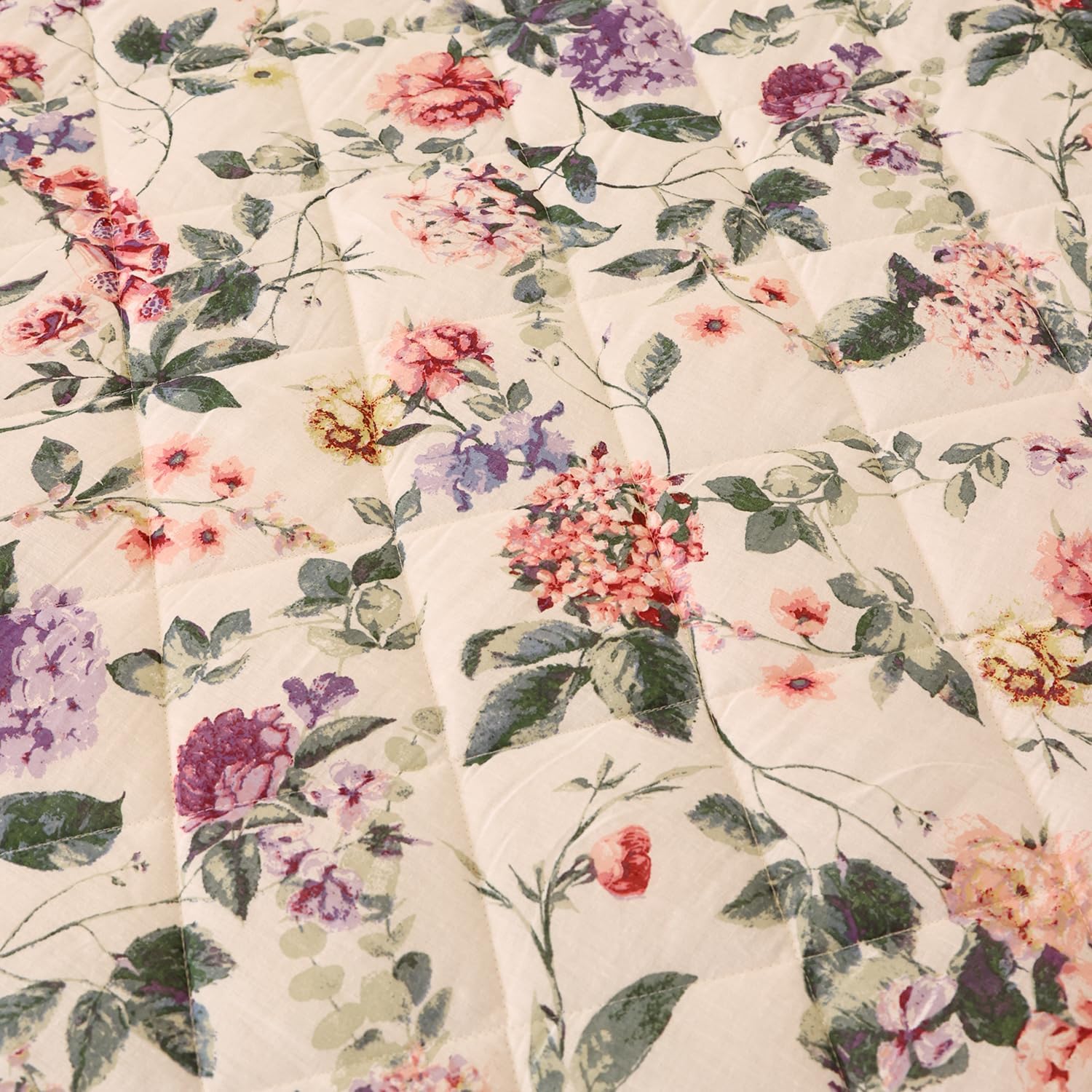 EVENHUG Falda de cama 100% algodón, tamaño matrimonial, con volantes, color rosa, floral, con 2 fundas de almohada de 20 pulgadas, falda de cama de