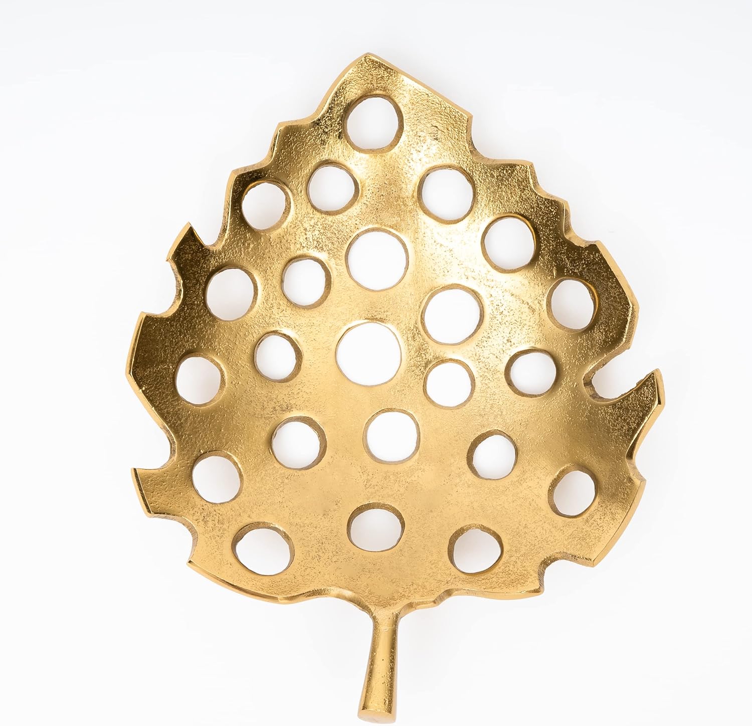 GUTE – Plato decorativo con diseño de hojas doradas para decoración del hogar, centro de mesa de frutas para comedor, sala de estar, entrada,