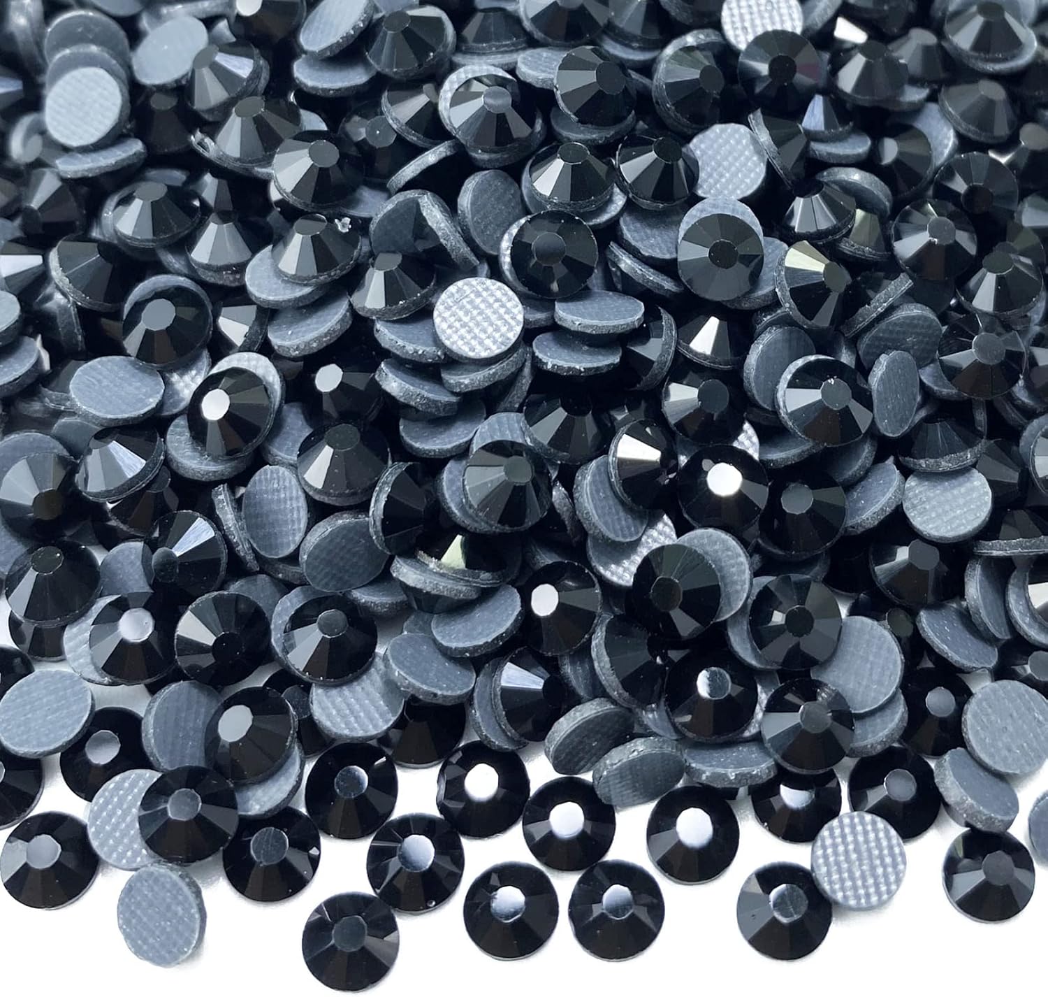 Jmassyang 8000 unidades de diamantes de imitación termoadhesivos SS10 de 0.110 in, diamantes de imitación redondos con parte trasera plana para