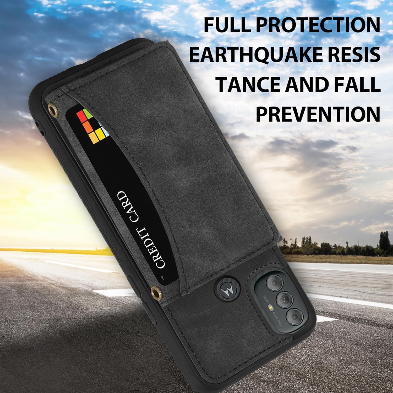 Asuwish Funda para teléfono Motorola Moto G Power 2022MotoG Play 2023G Pure 2021 con protector de pantalla de vidrio templado y soporte para tarjeta