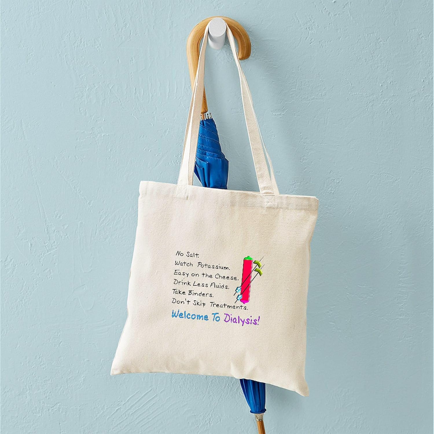 CafePress Dialysisisabigpain Tote Bag Natural Canvas Tote Bag, Cloth Shopping Bag