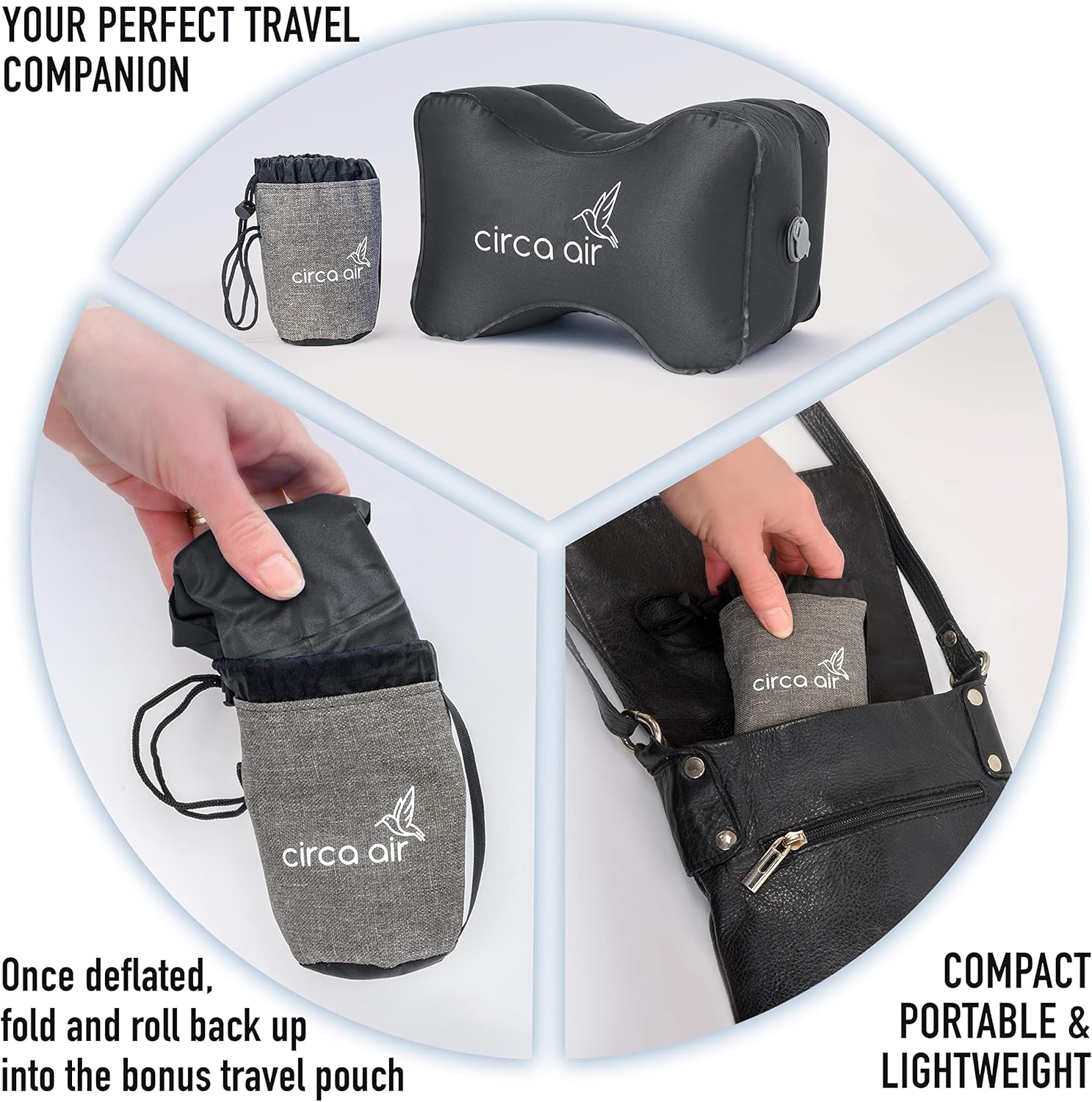 Circa Air Almohada de rodilla inflable para dormir de lado, almohada de rodilla de viaje entre las piernas para dormir, almohada ortopédica para