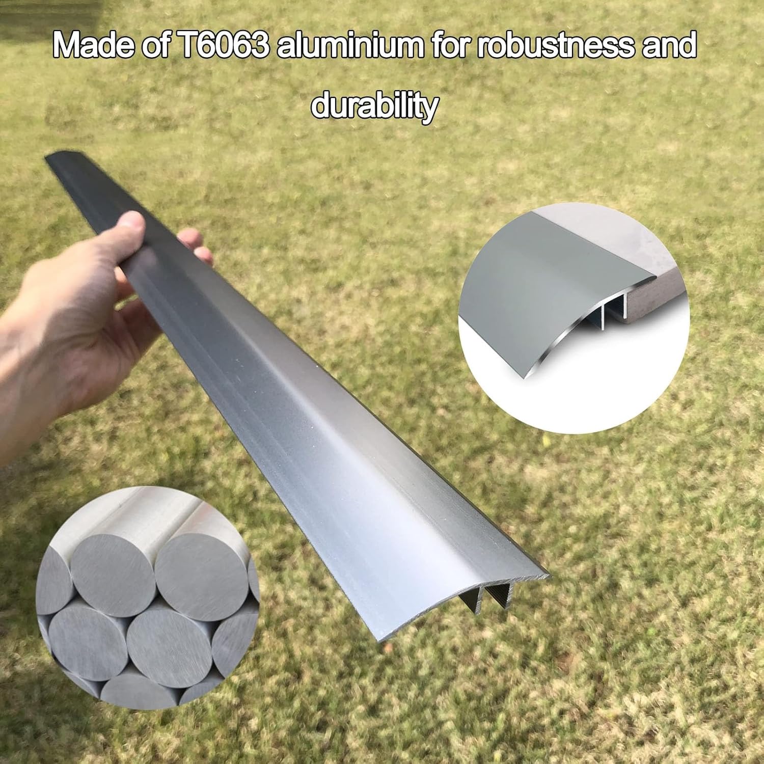 HJXGQJM Tira de ajuste de alfombra, tira de umbral de transición de piso de aluminio, tiras de transición de piso, para unir huecos en el piso, para