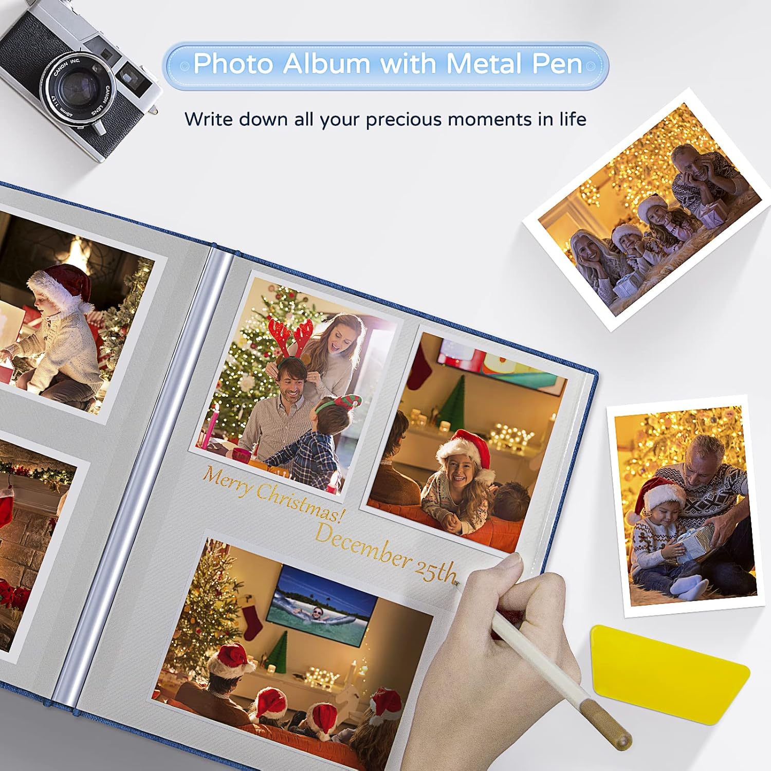 Popotop Álbum de fotos grande autoadhesivo de 4 x 6 pulgadas, 5 x 7 pulgadas, 8 x 10 pulgadas, álbum de recortes, libro de fotos, regalos para mamá,