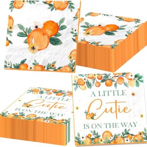 Little Cutie – Decoraciones para baby shower, 40 unidades, suministros de servilletas con temática de frutas, servilletas de papel para decoración Little Cutie – Decoraciones para baby shower, 40 unidades, suministros de servilletas con temática de frutas, servilletas de papel para decoración