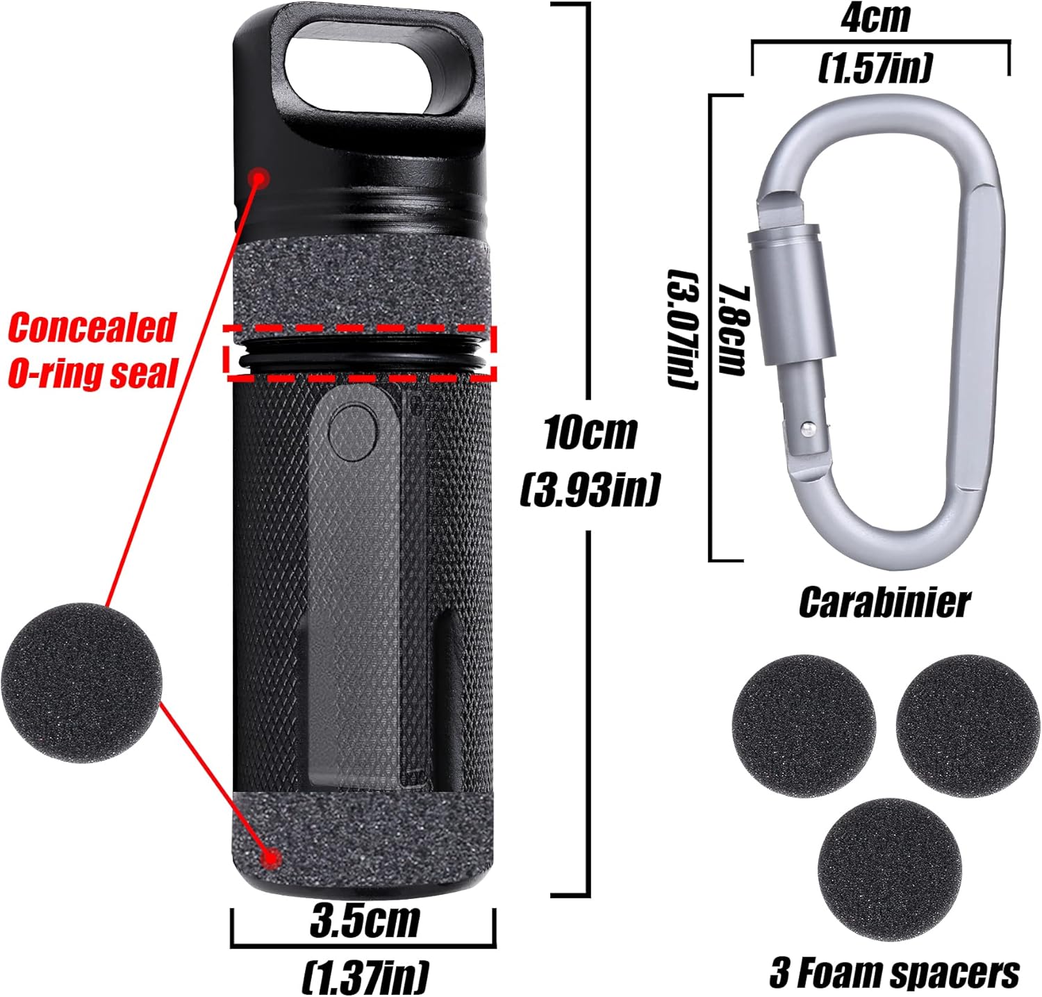 Aenllosi Funda de transporte de aleación de aluminio compatible con Ledger Nano S S Plus BTC Bitcoin Wallet Hardware (negro mate)