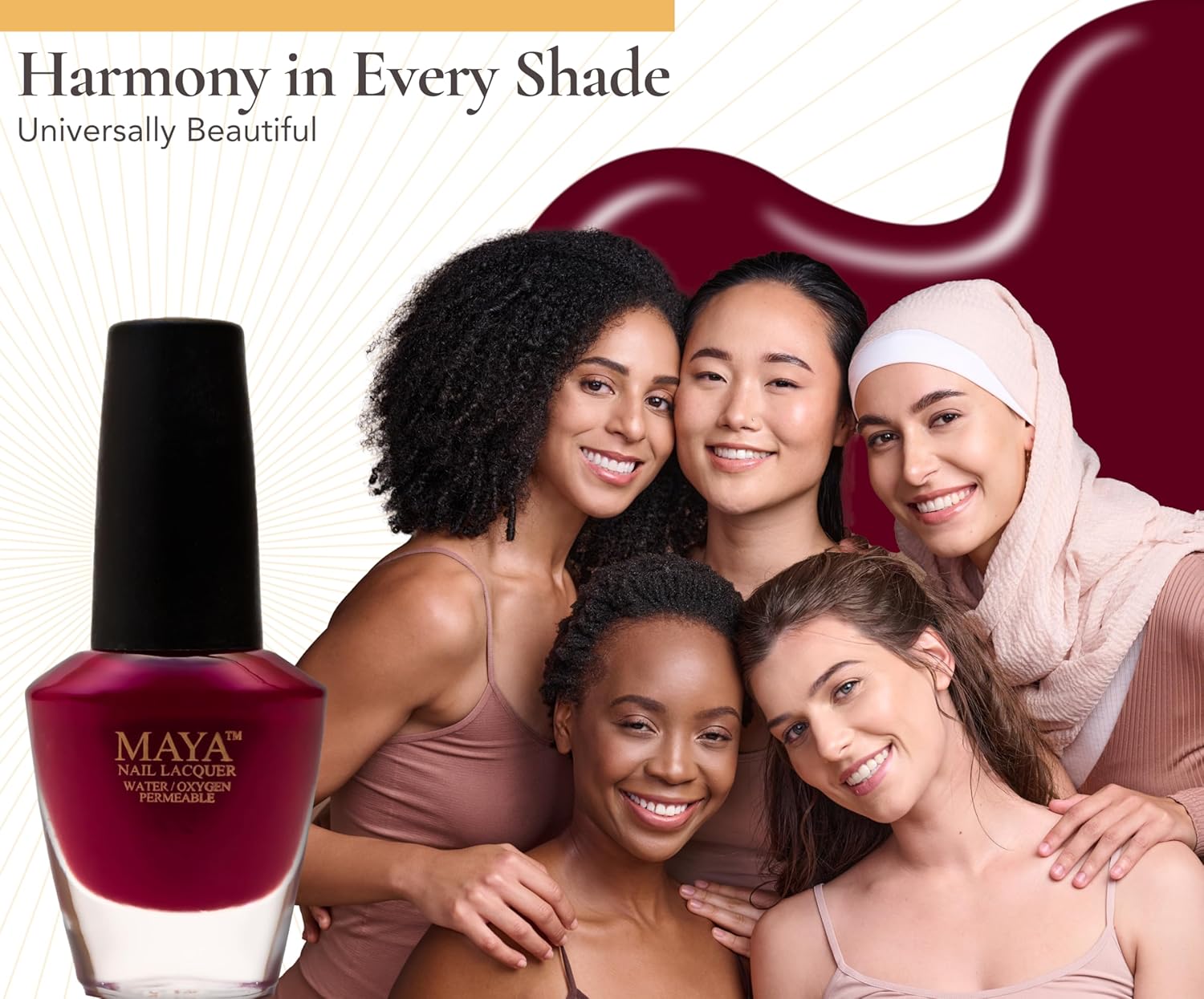 MAYA Esmalte de uñas de gel rojo  Secado rápido, no tóxico, transpirable y libre de crueldad animal, arte de uñas de bricolaje, kit de uñas Halal