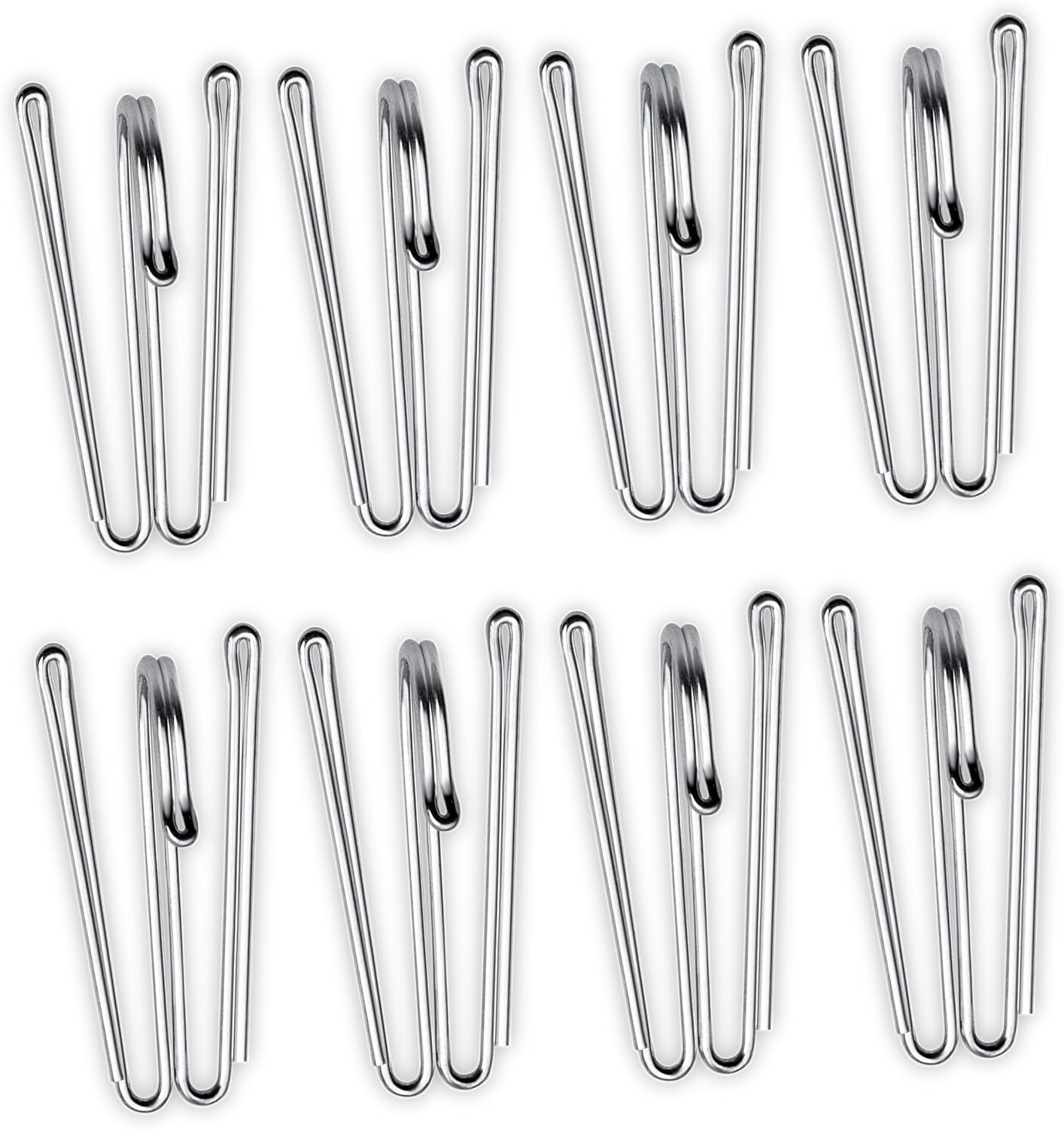 Ganchos de metal para cortinas, pasadores de cinta plisados, resistentes ganchos profundos (paquete de 20)