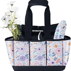 WORKPRO Bolsa de herramientas de jardín, 9 bolsillos, bolsa de almacenamiento de herramientas de jardín Oxford resistente, soporte para kit de WORKPRO Bolsa de herramientas de jardín, 9 bolsillos, bolsa de almacenamiento de herramientas de jardín Oxford resistente, soporte para kit de