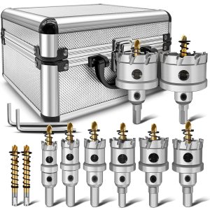 Zeliceka TCT – Juego de sierra perforadora de carburo para metal duro, 12 piezas de sierra de carburo de tungsteno resistente, con 1 caja de Zeliceka TCT – Juego de sierra perforadora de carburo para metal duro, 12 piezas de sierra de carburo de tungsteno resistente, con 1 caja de