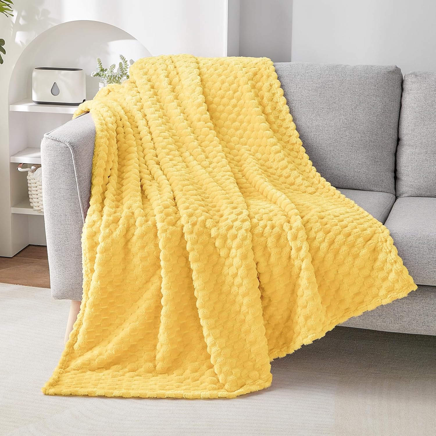 EXQ Home  Manta de vellón de jacquard, decorativa, diseño de caparazón de tortuga 3D, suave y ligera, para sofá o cama, para todas las estaciones