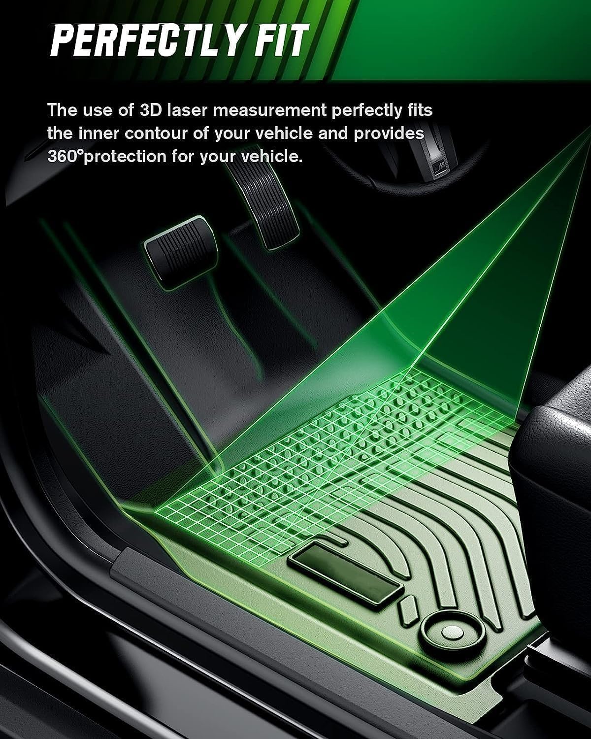 Tapetes de goma para automóvil, tapetes para F150 SuperCrewCrew Cab 2015-2023, tapetes impermeables de elastómero termoplástico (TPE), protección