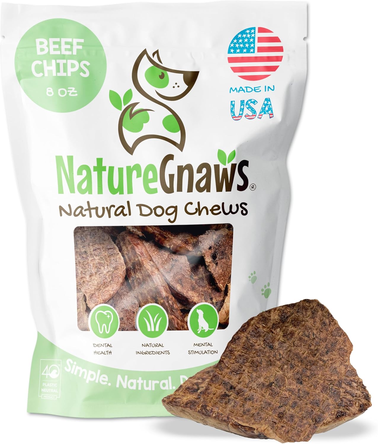 Nature Gnaws – Chips crujientes de Estados Unidos para perros – Golosinas naturales masticables para perros de un solo ingrediente – Fabricado en