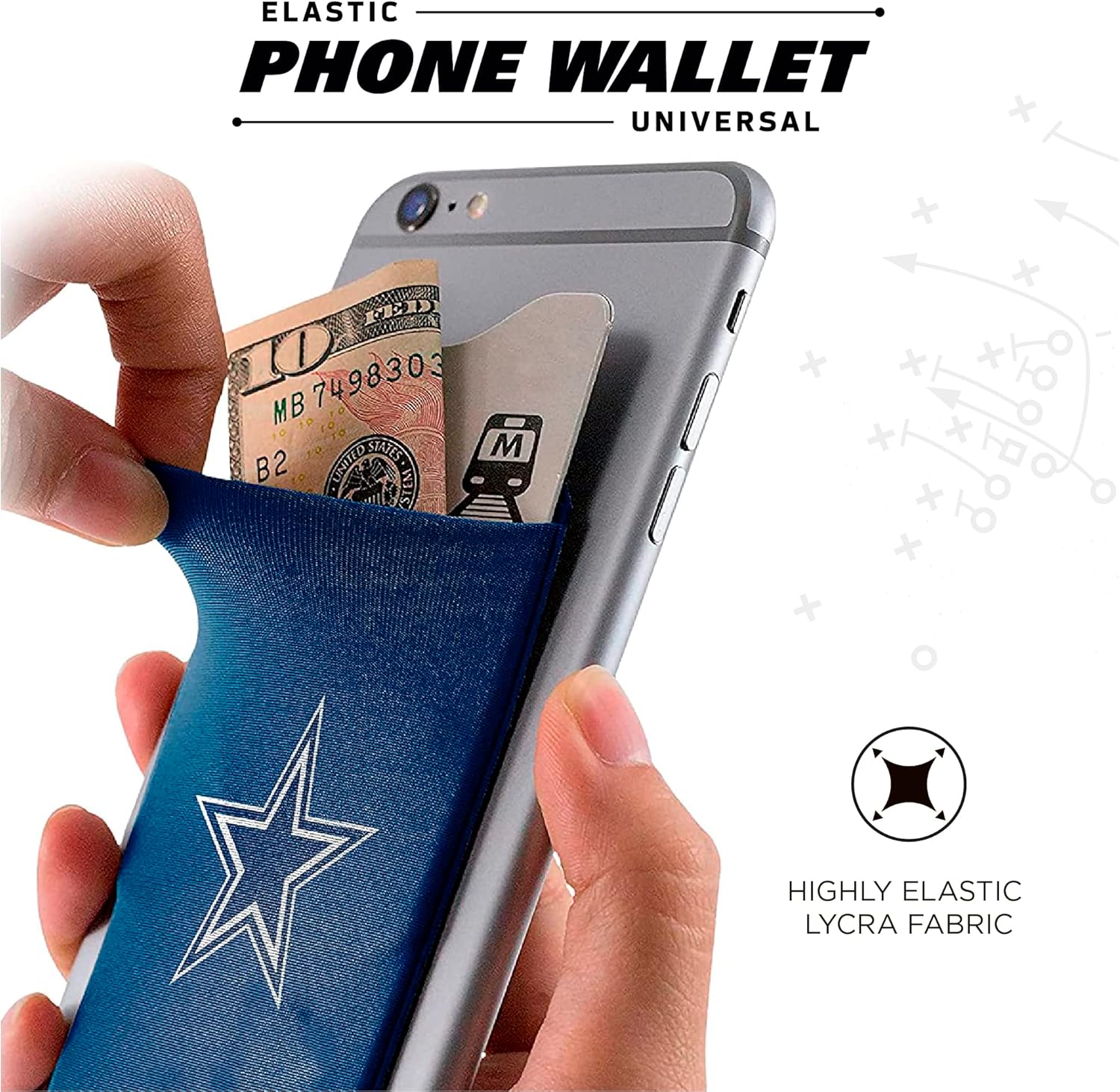 SOAR NFL Elastic Phone Wallet 2PK,