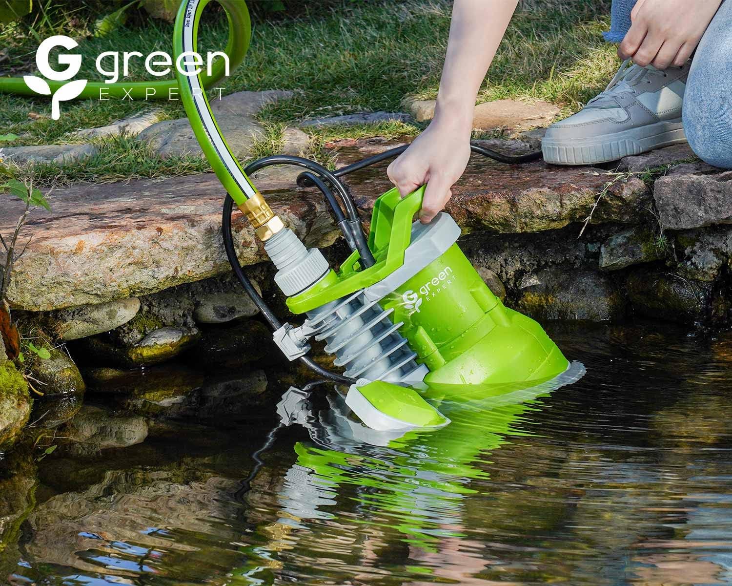 Green Expert – Bomba sumergible de sumidero de 14 HP, flujo máximo de 2500 GPH, interruptor de flotador ajustable de encendido y apagado automático,