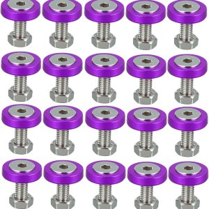 Motoforti Kit de tuercas de perno de arandela de parachoques M6 púrpura para coche, motocicleta, 20 uds Motoforti Kit de tuercas de perno de arandela de parachoques M6 púrpura para coche, motocicleta, 20 uds