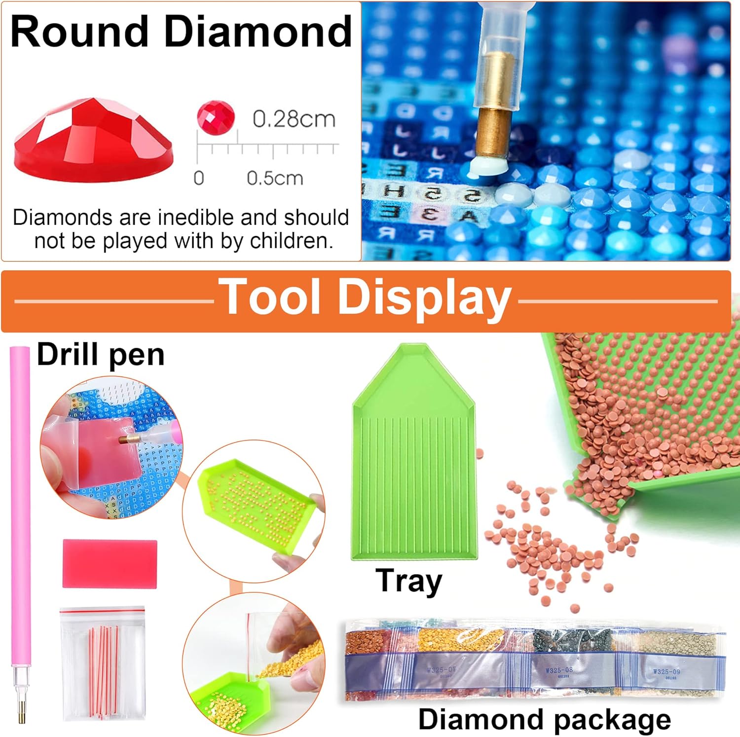 PALODIO Kits de pintura de diamantes 5D de princesa, kits de arte de diamantes para adultos, vidrieras de dibujos animados, pintura por números,
