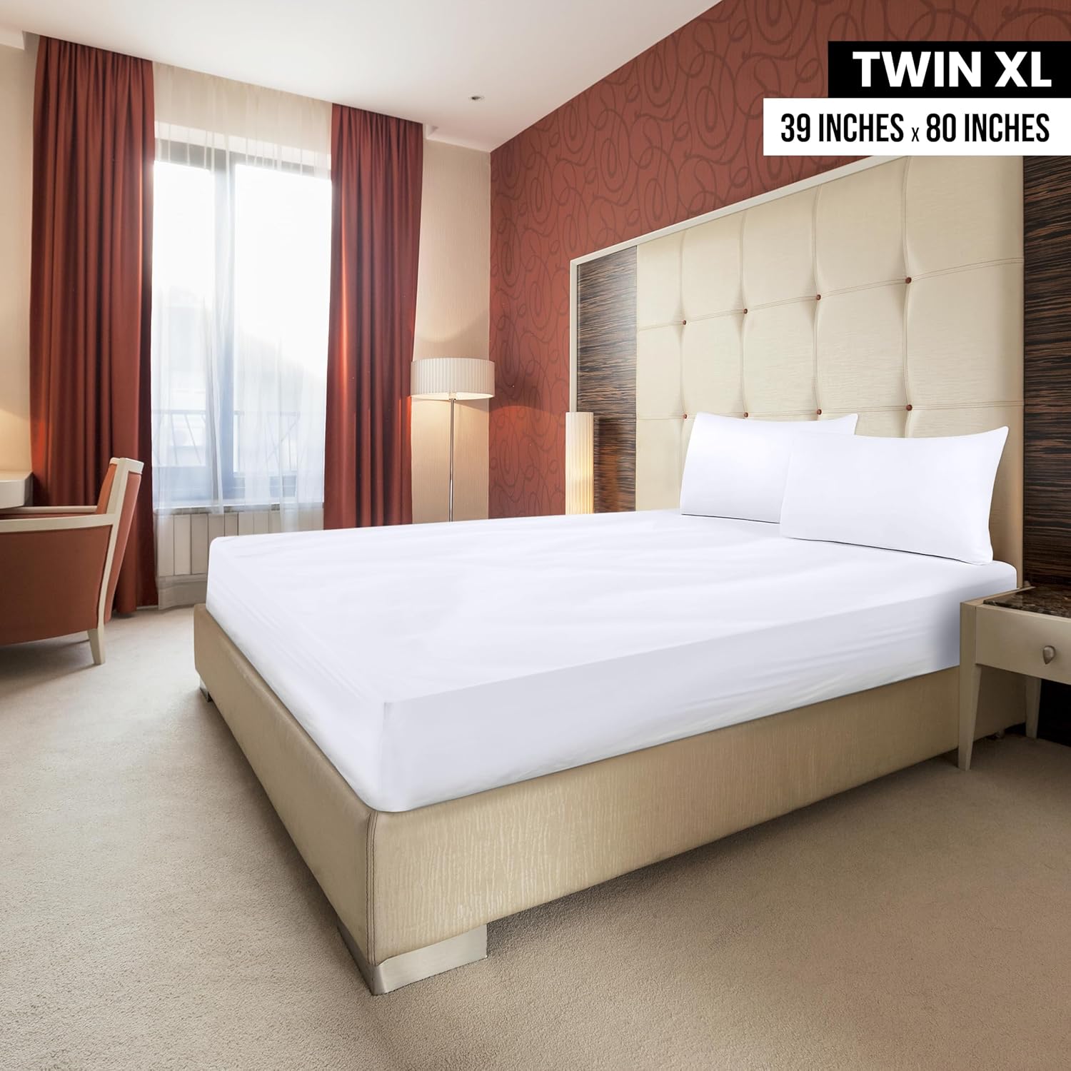 Utopia Bedding Sábanas bajeras de tamaño individual XL, paquete de 2 sábanas inferiores de microfibra suave cepillada, bolsillos profundos,