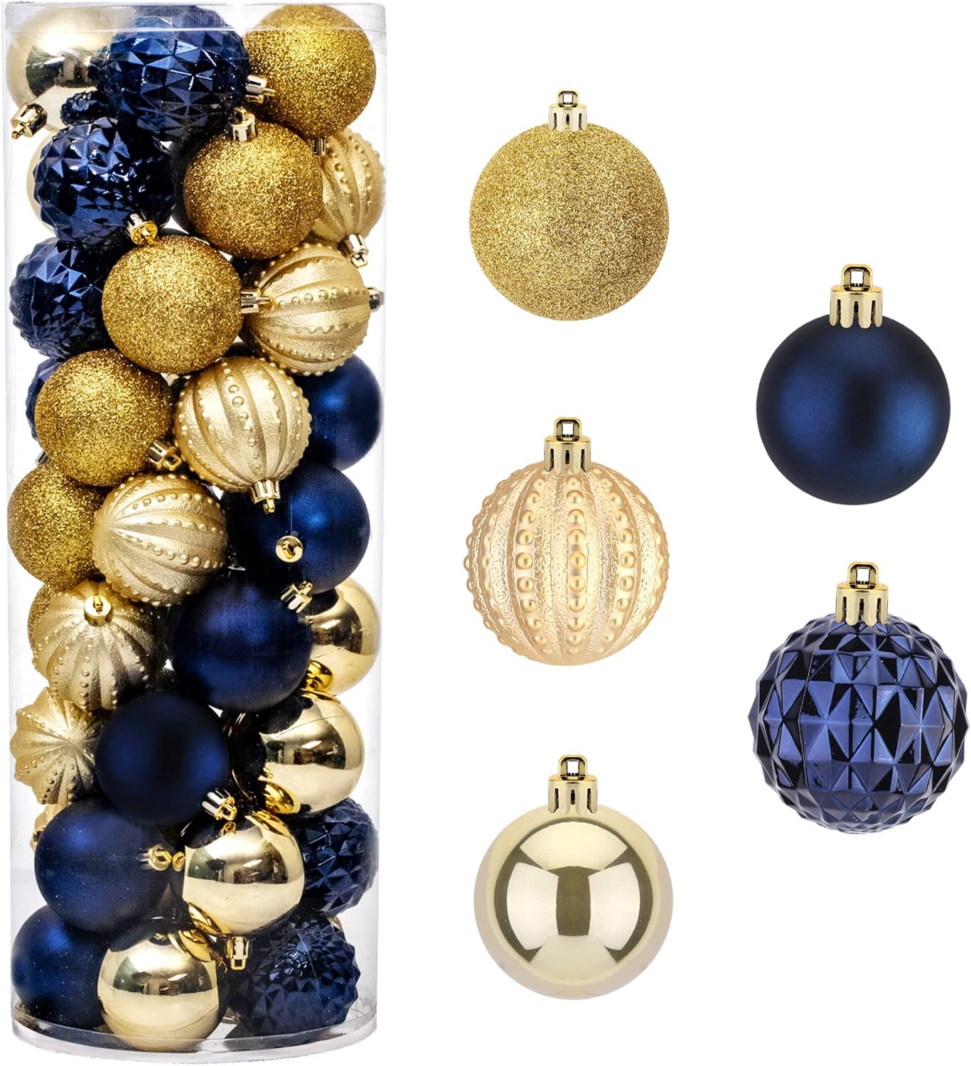 45 adornos de bola de Navidad de 2.36 pulgadas (2.362 in), bolas de plástico inastillables para árboles de Navidad, festivales, fiestas en casa y