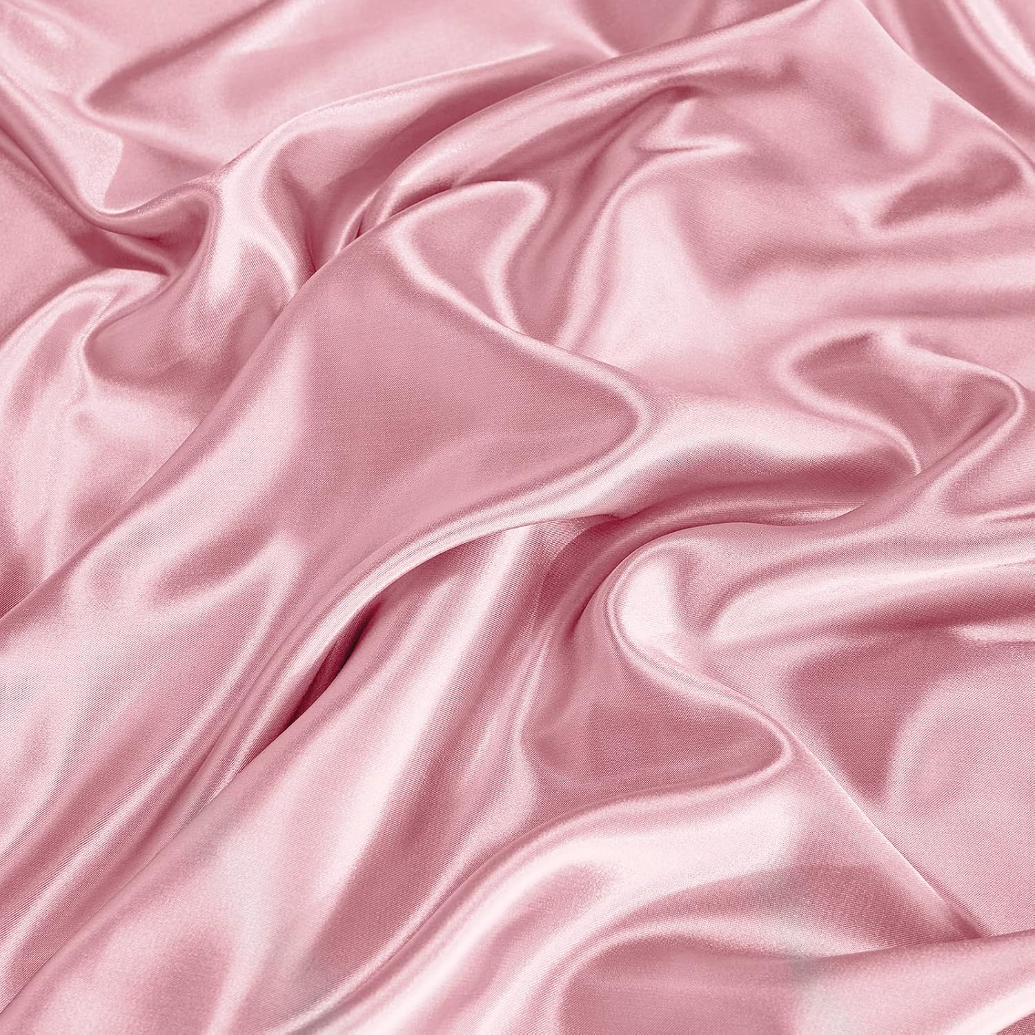 CozyLux Sábanas de satén tamaño King  Juego de sábanas de 4 piezas color rosa con microfibra sedosa, 1 sábana bajera de bolsillo profundo, 1 sábana