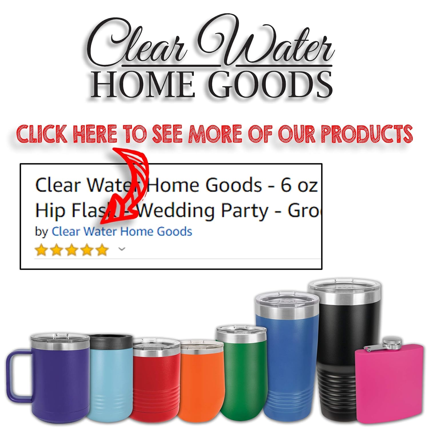Clear Water Home Goods  Frasco de acero inoxidable recubierto de polvo de 6 oz  Fiesta de boda  padrino de boda  dama de honor  10 colores a elegir