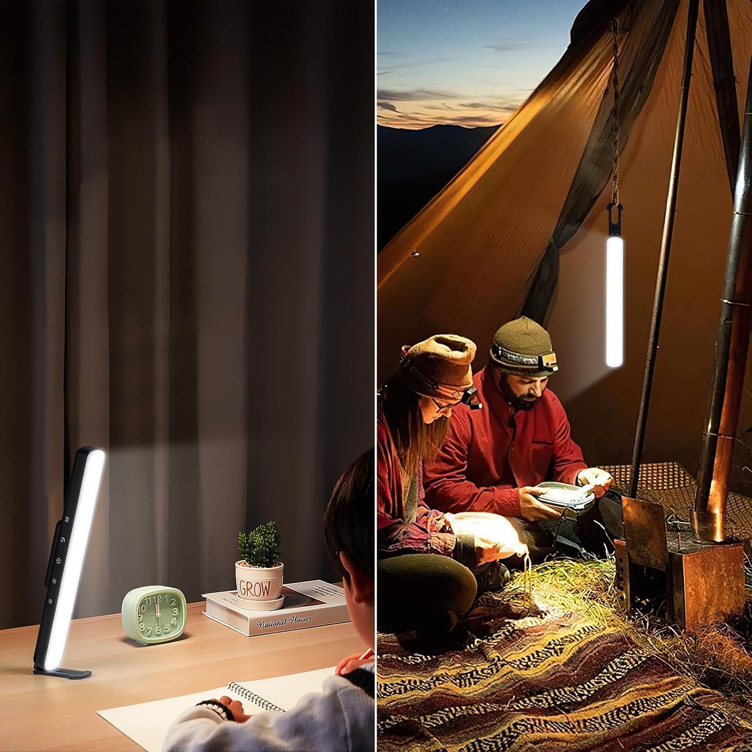 ZMinghtx Rechargeable Light Bar,60LED 5W Wireless Dimmable Touch Bunk Bed Light,3 Color Temperatures 3000mAh Battery Operated Magnetic Under Cabinet