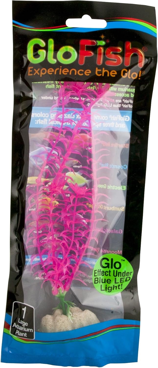 GloFish Planta fluorescente, azul pequeño, decoración de acuario, fluorescencia bajo LED azules