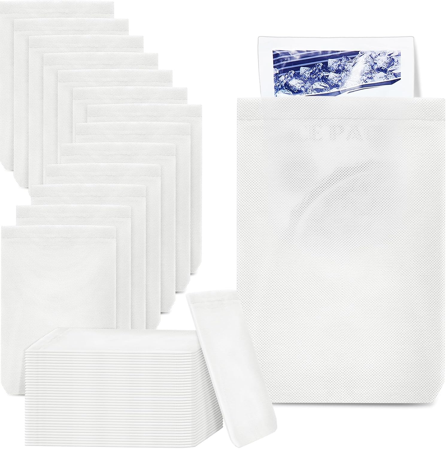 Tatuo 50 fundas desechables para paquetes fríos y calientes, de 6 x 9 pulgadas, no tejidas, desechables, para bolsas de hielo, fundas protectoras