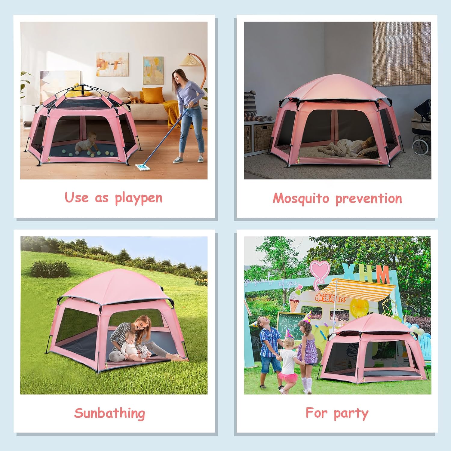Tienda de campaña desplegable para niños, para interiores y exteriores, casa de juegos de princesa grande para niñas y niños de 1, 2, 3, 4 años