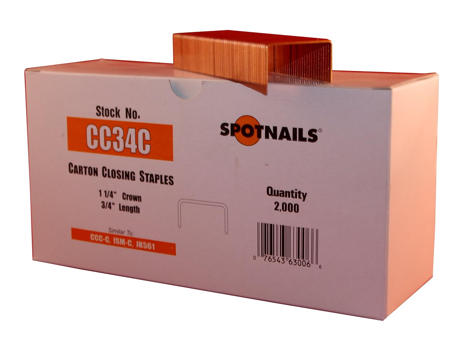 Spot Nails CC34C 1-14-Inch Crown 34-Inch Leg Cartón Cierre Grapa (cantidad 2000)