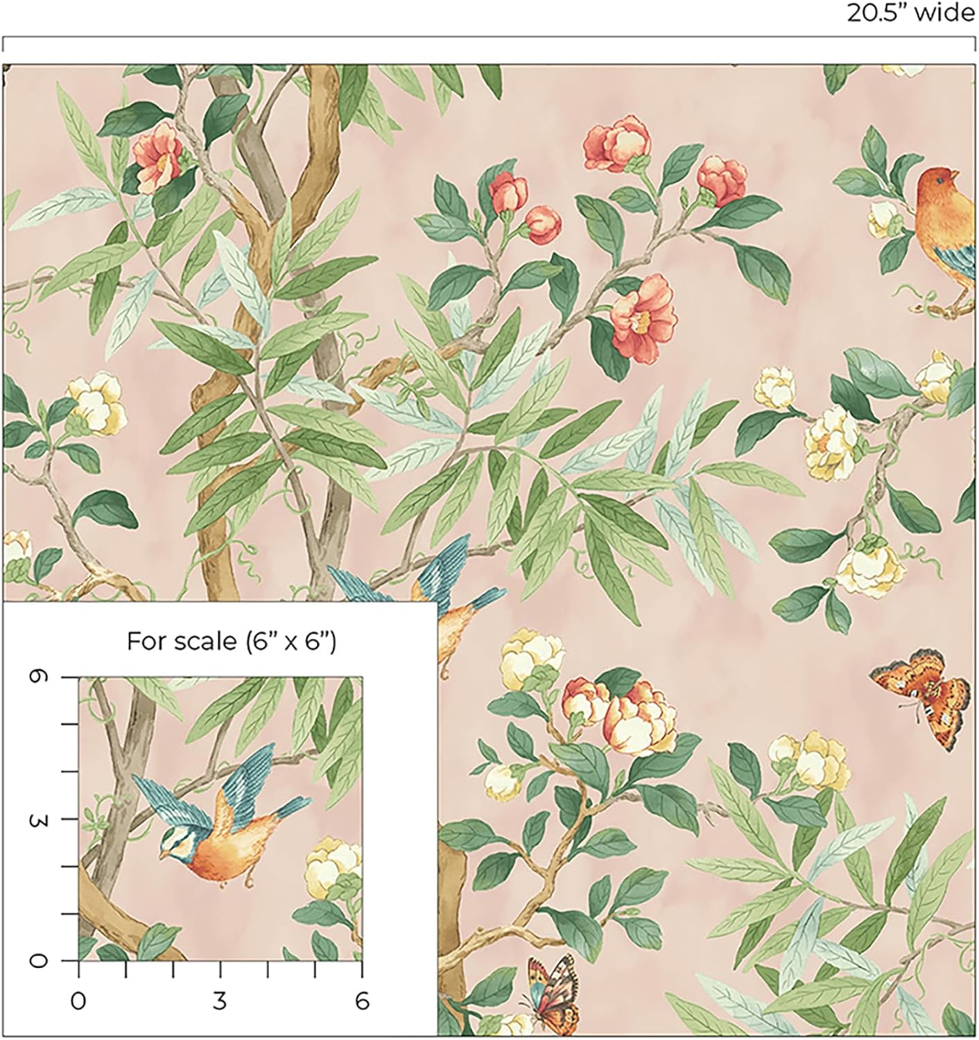 Papel tapiz para despegar y pegar, papel tapiz floral para dormitorio, tocador, cocina, autoadhesivo, vinilo, cobertura de 30.75 pies cuadrados