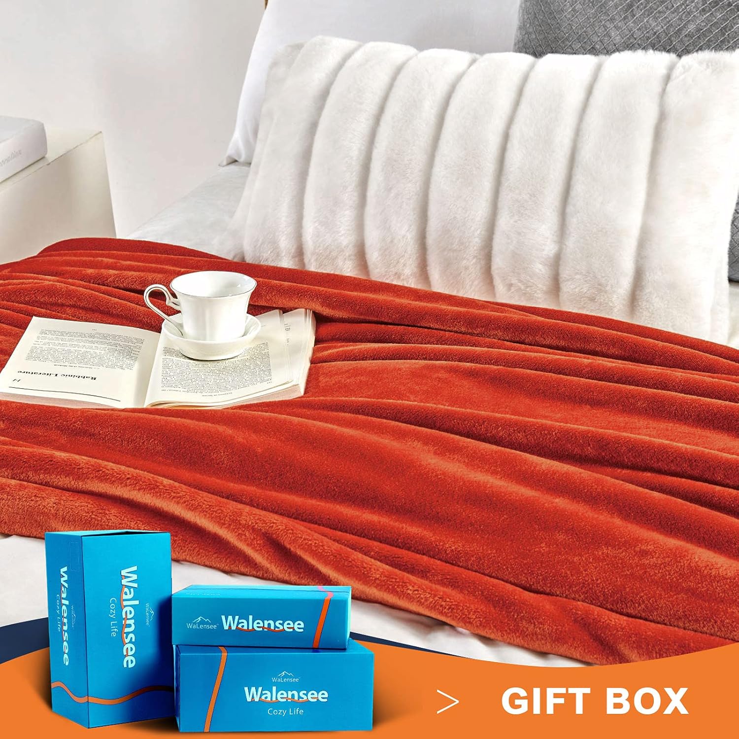 Manta de forro Walensee de felpa, ligera, de microfibra súper suave, para sofá, cama, ultralujosa, cálida y acogedora para todas las estaciones