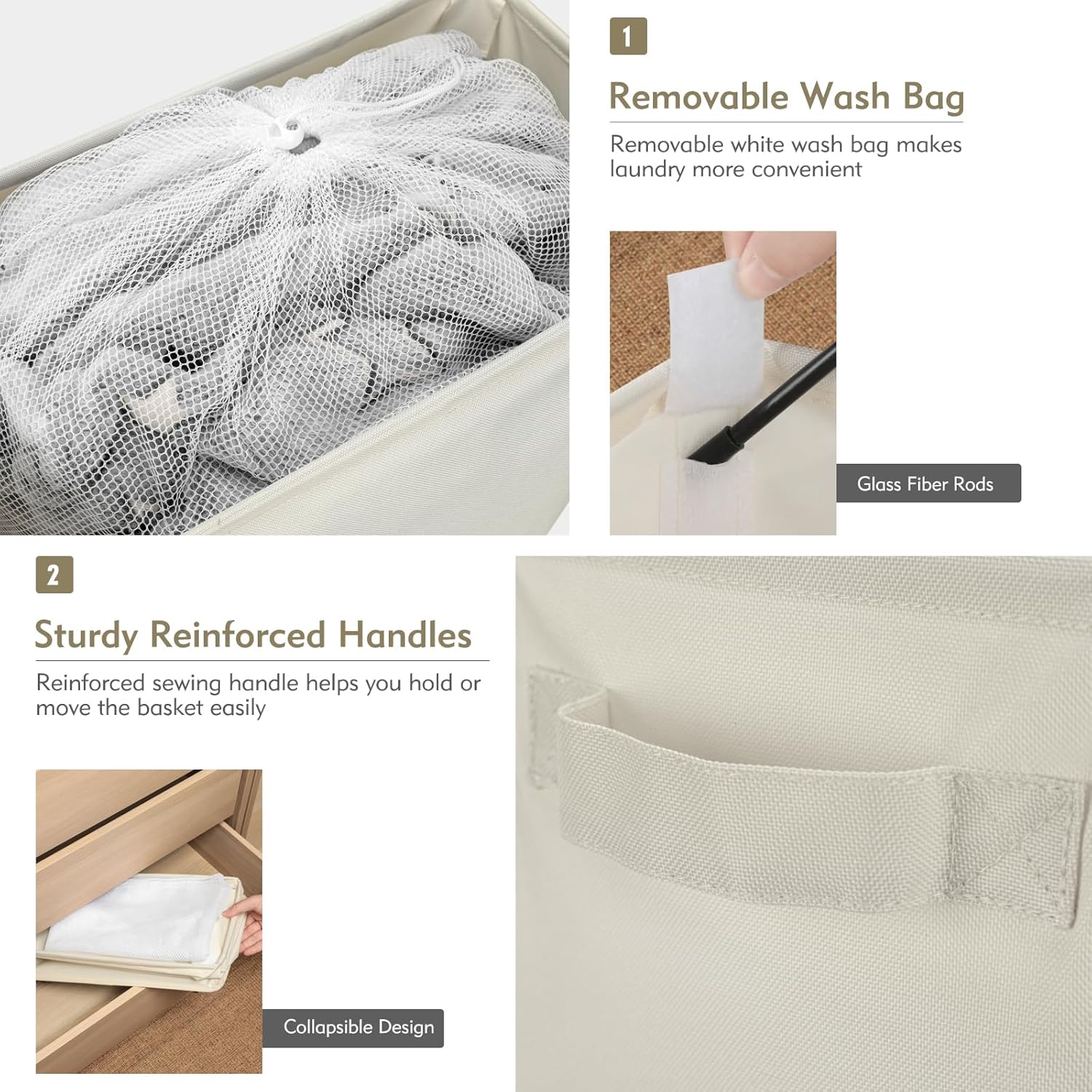TOTANKI Cesta de lavandería grande y delgada de 29 pulgadas con ruedas con bolsa extraíble, cesta plegable para la ropa sucia con asa, clasificador