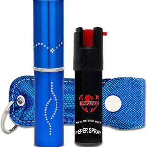 FIGHTSENSE Kit de defensa personal para mujer, spray de pimienta y linterna de lápiz labial de autodefensa, batería recargable, llavero bolsa de FIGHTSENSE Kit de defensa personal para mujer, spray de pimienta y linterna de lápiz labial de autodefensa, batería recargable, llavero bolsa de