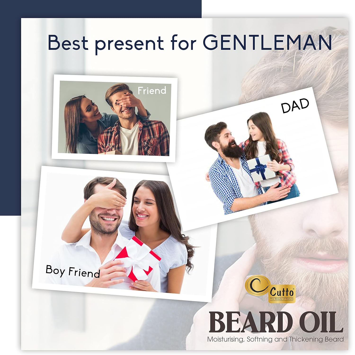 Aceite para barba  2.03 Fl.oz60 ML I Único para caballero I Mejor para estilizar modelado y crecimiento Bigote I Nutrir, humectar y acondicionar la