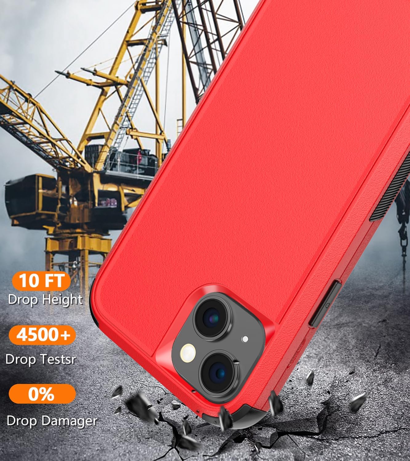 Diverbox Funda para iPhone 15 a prueba de golpes a prueba de caídas protector de pantalla de vidrio templado, funda de protección resistente para