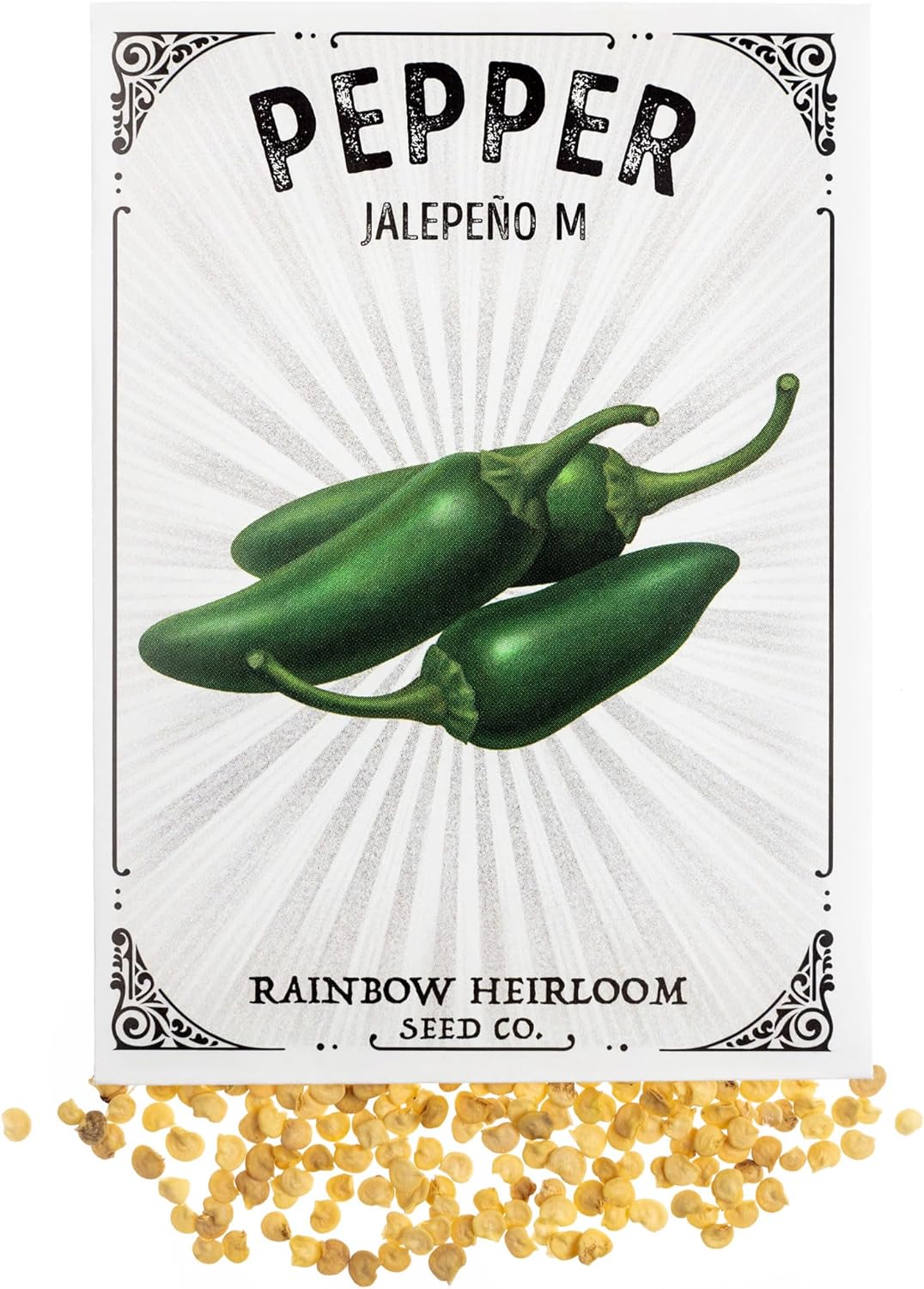 Semillas de pimiento para plantar  Variedad Jalapeño M  Semillas sin OMG y reliquia  Paquete de semillas con instrucciones de cultivo por Rainbow