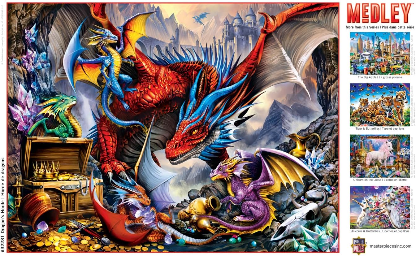 MasterPieces Rompecabezas EZ Grip de 300 piezas  Horda del Dragón  18 x 24 pulgadas
